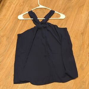Elegant Navy Blue Halter Top